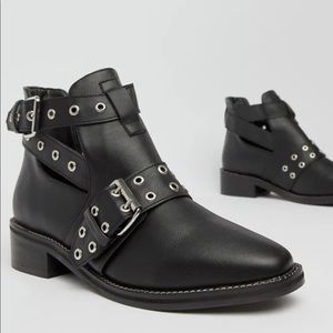 ASOS studded black ankle boots.